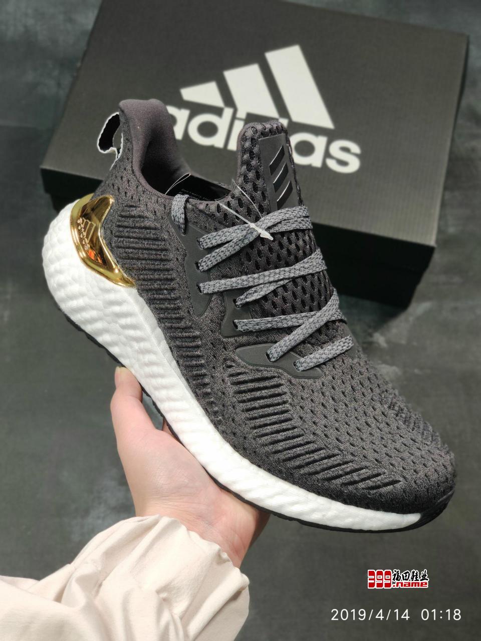 阿迪达斯Adidas Alphaboost System M 针织鞋面 阿尔法升级爆米花材质休闲运动套脚慢跑鞋货号 EG6537