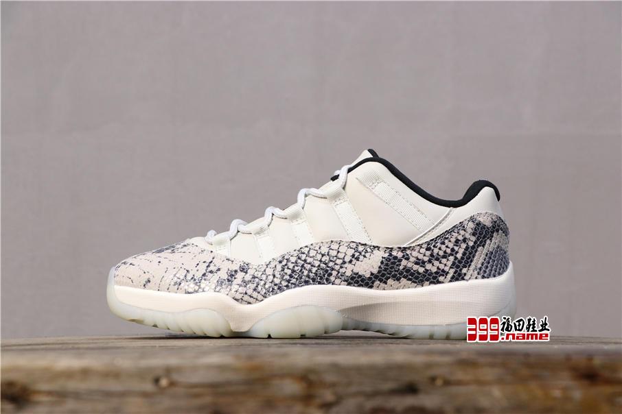 Air Jordan 11 Low Snakeskin“Light Bone”低帮白灰蛇纹货号：CD6846-002