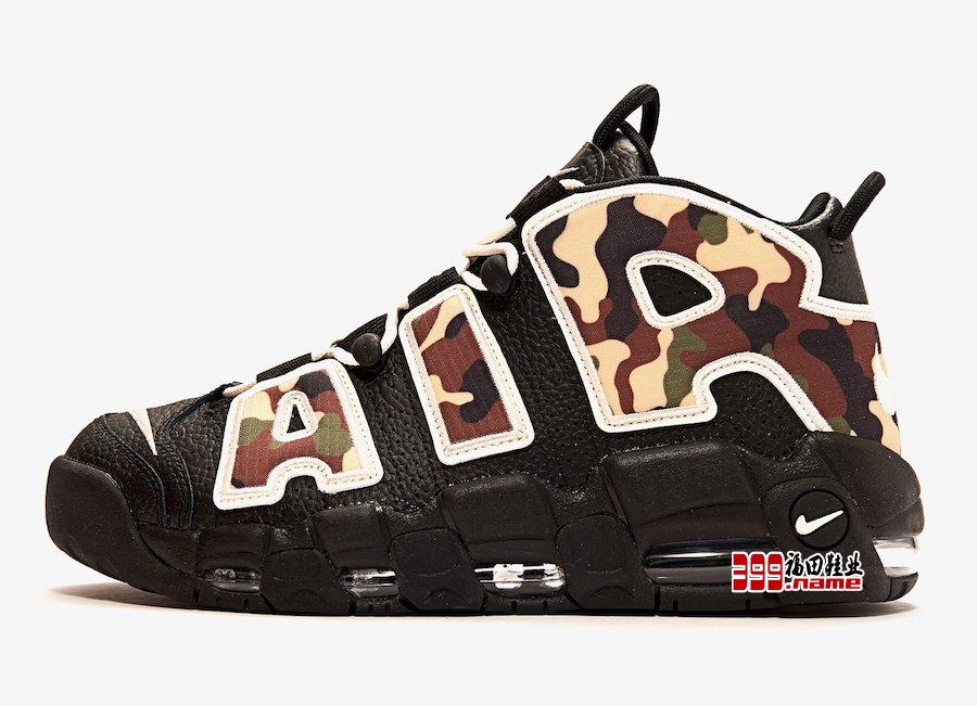 黑魂迷彩，Nike Air More Uptempo “Black Camo” 下月上架发售货号：CJ6122-001