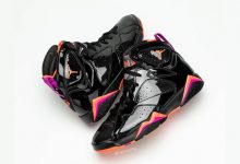 Air Jordan 7超硬核黑色漆皮鞋面货号：313358-006