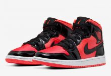 Air Jordan 1 Mid WMNS尼龙+漆皮打造货号：BQ6472-600