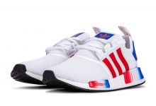 adidas NMD R1 经典红白蓝配色货号：EG5651