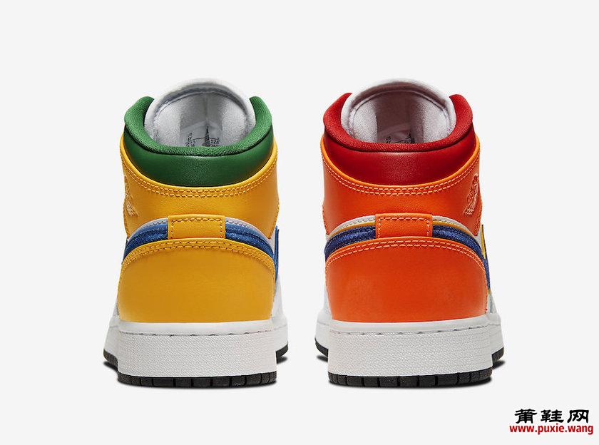 Air Jordan 1 Mid GS 鸳鸯设计 货号：554725-128  发售价格：$ 90 USD