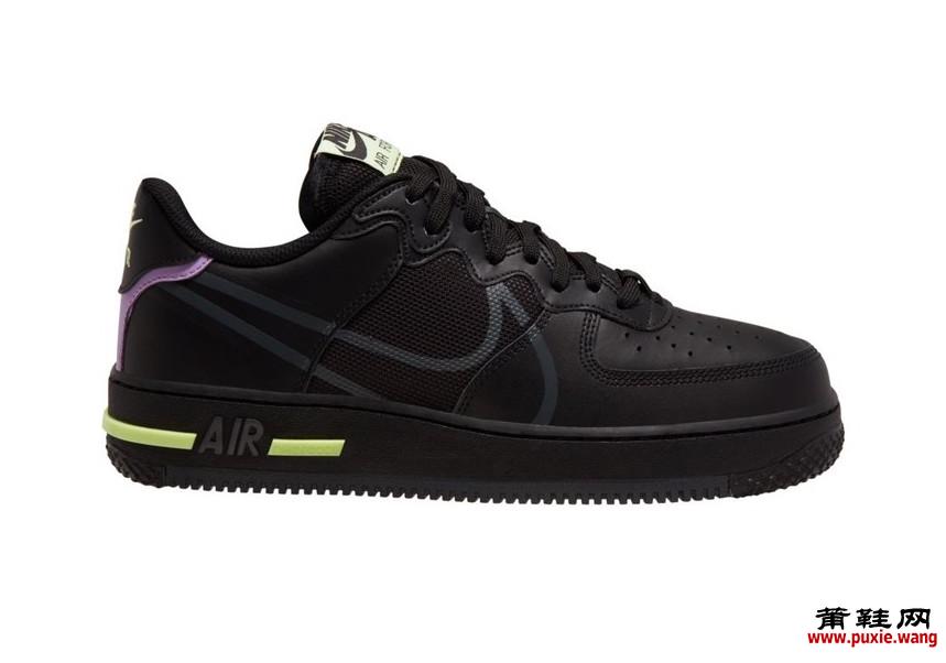 Nike Air Force 1 React Anthracite Violet Star Barely Volt CD4366-001发售日期