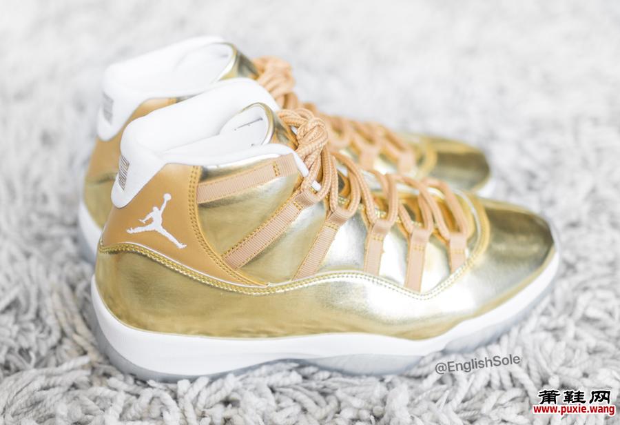 Air Jordan 11 OVO Metallic Gold样品