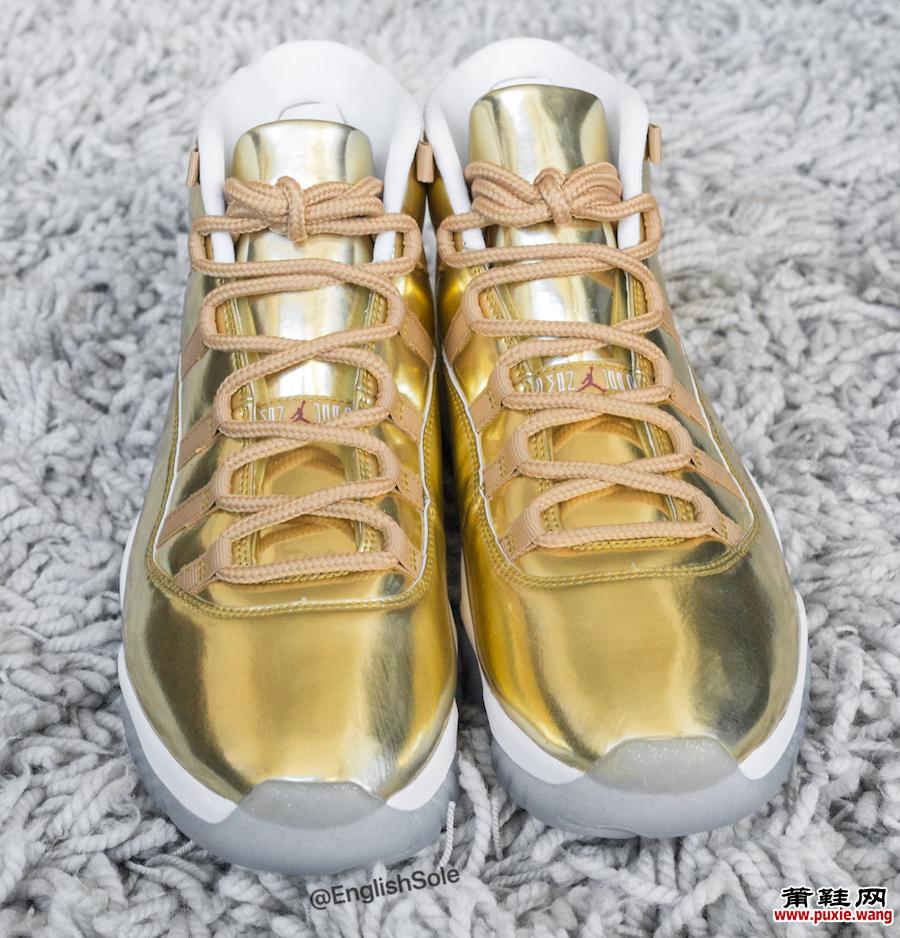 Air Jordan 11 OVO Metallic Gold样品