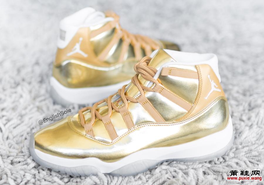 Air Jordan 11 OVO Metallic Gold样品