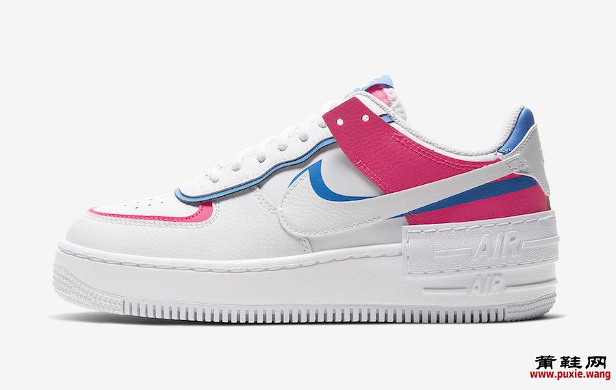 Nike Air Force 1 Shadow White Pink Blue CU3012-111发售日期