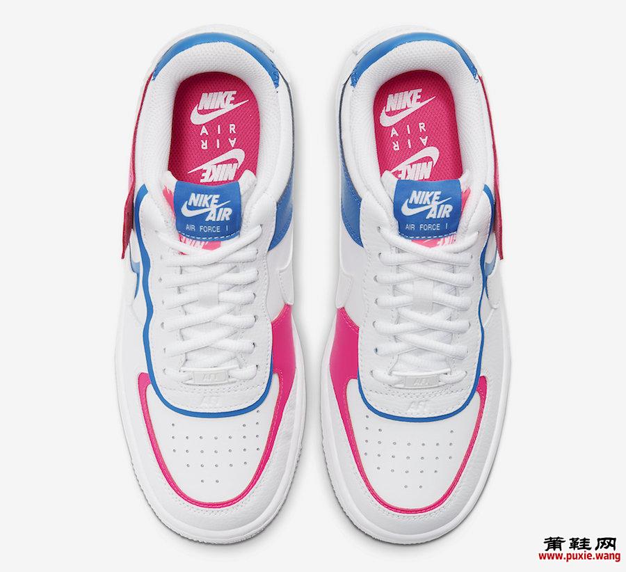 Nike Air Force 1 Shadow White Pink Blue CU3012-111发售日期