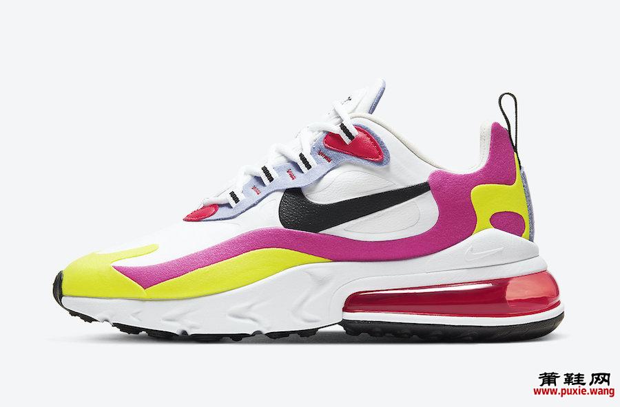 Nike Air Max 270 React White Pink Yellow CZ9351-100发售日期