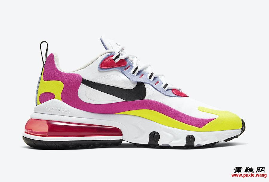 Nike Air Max 270 React White Pink Yellow CZ9351-100发售日期