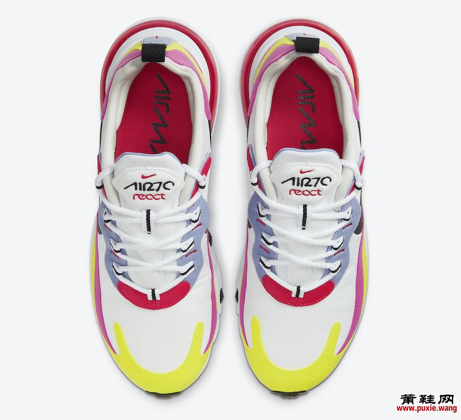 Nike Air Max 270 React White Pink Yellow CZ9351-100发售日期