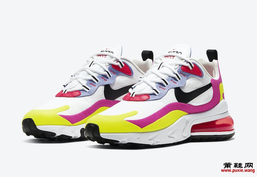 Nike Air Max 270 React White Pink Yellow CZ9351-100发售日期