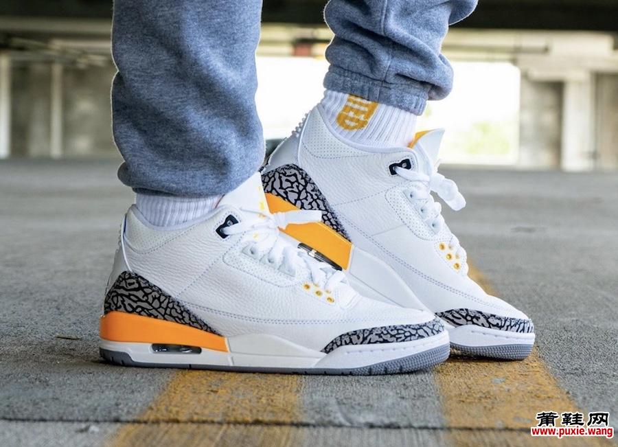 Air Jordan 3 Laser Orange CK9246-108在脚上