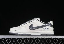 Nike SB Dunk Low CDG联名米白灰勾周年高端定制低帮休闲板鞋 DJ2024-134