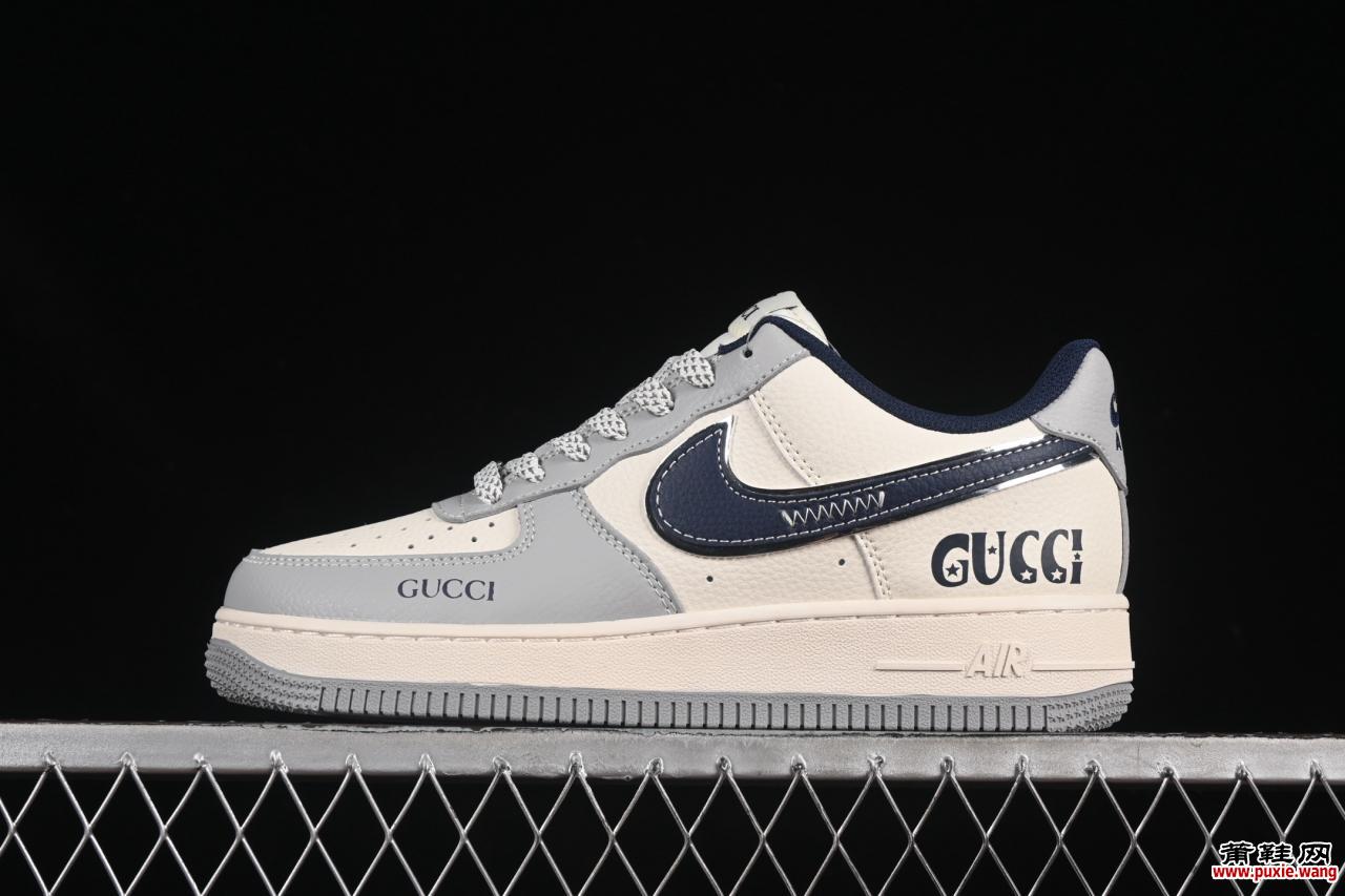 Nike Air Force 1'07 Low古驰联名灰蓝勾评测：奢华工艺与街头基因融合